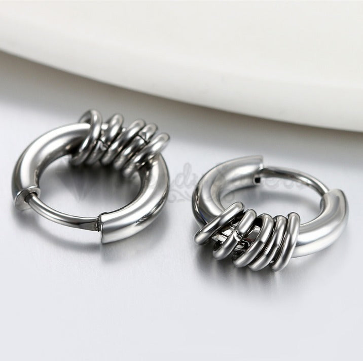10MM Small Simple Casual Cartilage Labret Nose Ring Huggie Hoop Sleeper Earrings