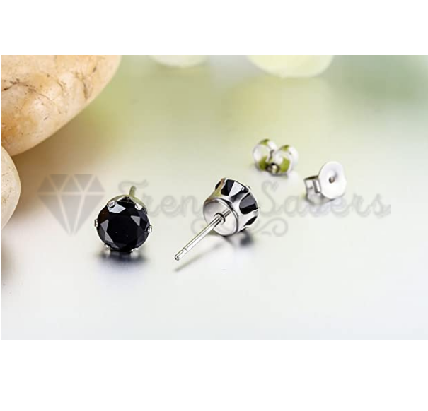 New High Quality Black Stud Piercing Surgical Stainless Steel Earrings 9MM Wide