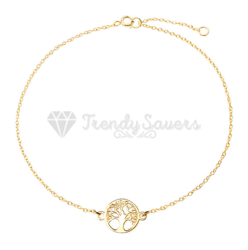 Stainless Steel Gold Tree Of Life Pendant Charm Leg Chain Foot Bracelet Anklet