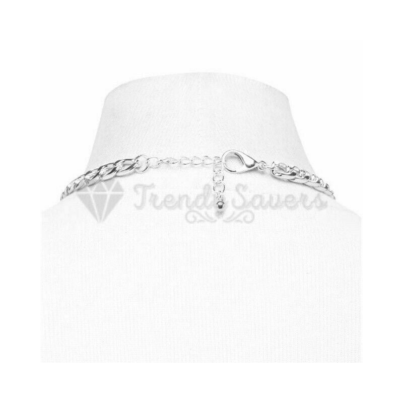 Gold Plated Silver Cuban Linked Chunky Punk Thick Chain Necklace Lobster Clasp