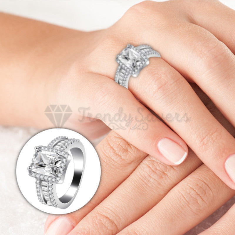 Size 9 (19mm) S - T Classic Silver Tone Wedding Engagement Fashion Ring Jewelry