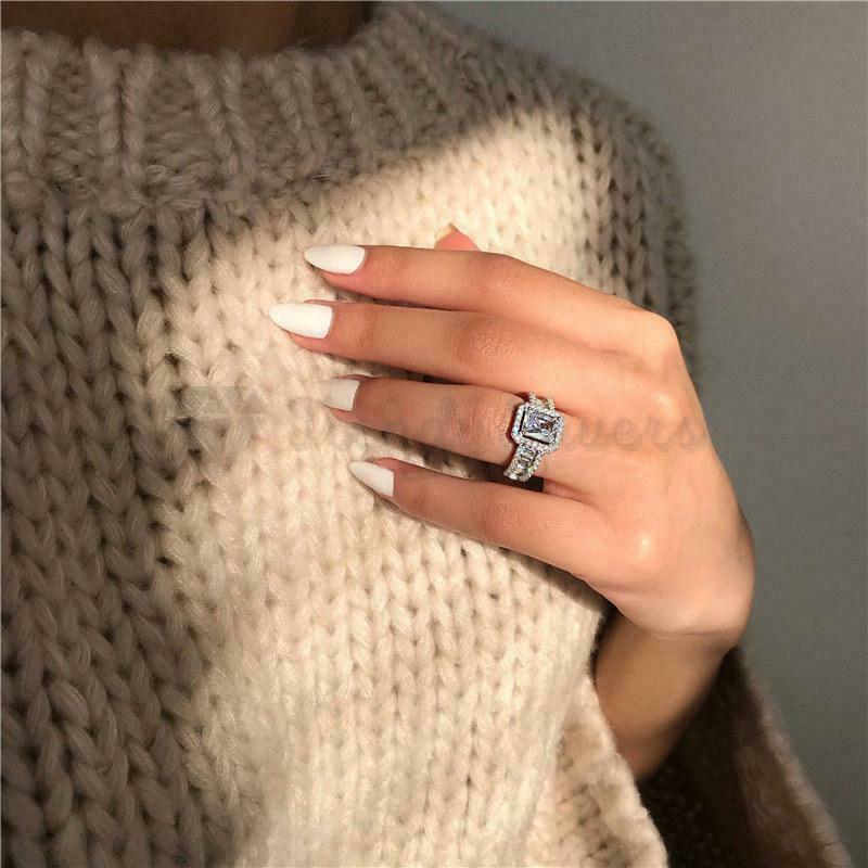 Size 9 (19mm) S - T Classic Silver Tone Wedding Engagement Fashion Ring Jewelry