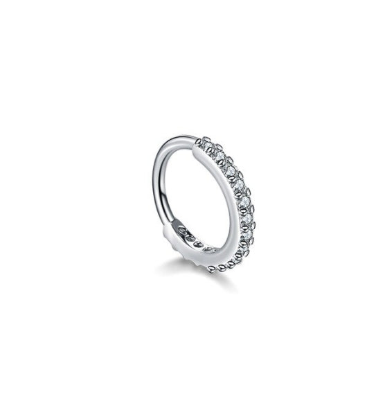 1x Sterling Silver Daith Nose Hoop Cartilage Eyebrow Navel Huggie Ear Ring 8MM