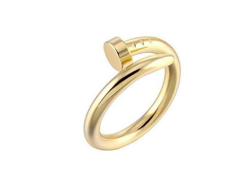 Nail Stainless Steel Yellow Gold Adjustable Open Finger Toe Engagement Rings