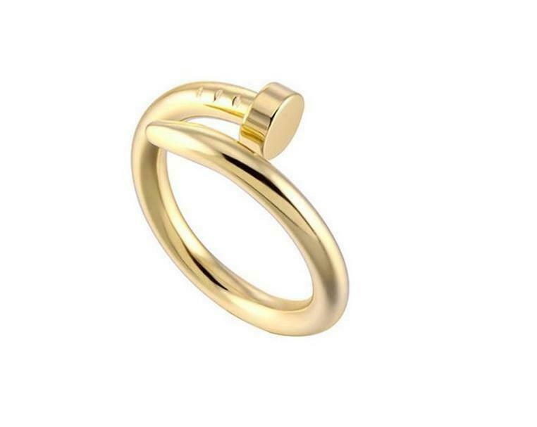 Nail Stainless Steel Yellow Gold Adjustable Open Finger Toe Engagement Rings
