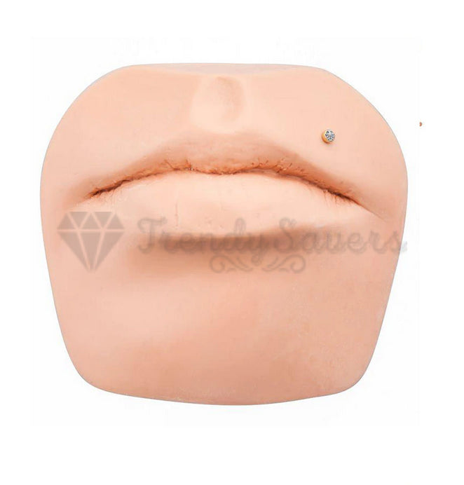 2x Internally Threaded Rose Gold Labret Monroe Bars Ear Nose Lip Piercings 2MM