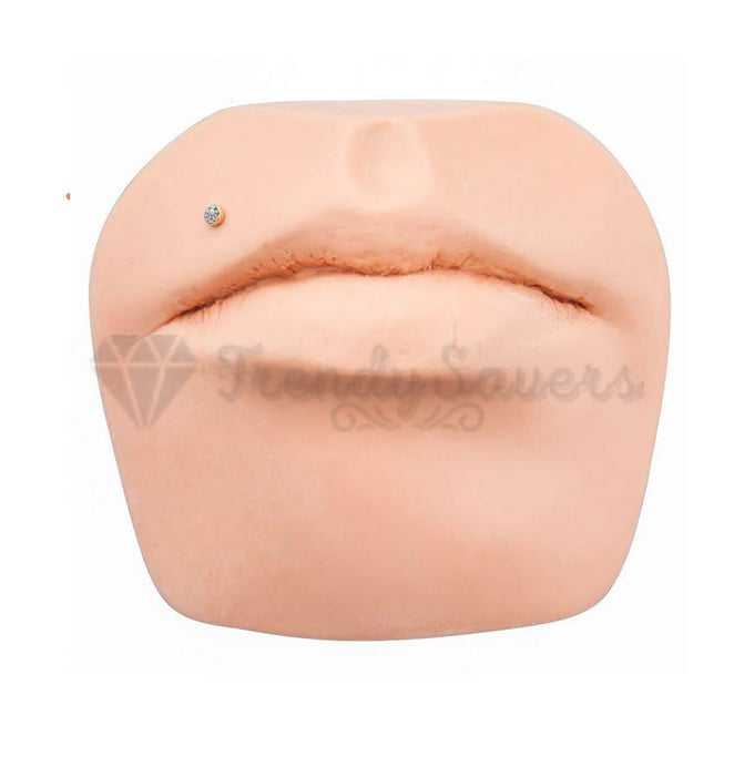 2x Internally Threaded Rose Gold Labret Monroe Bars Ear Nose Lip Piercings 2MM