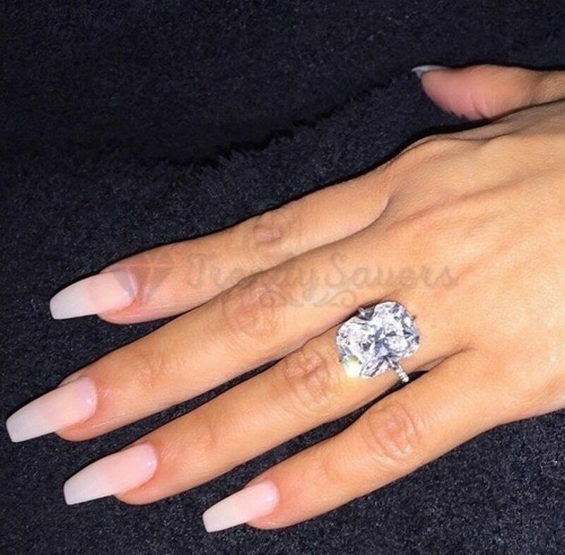 Size 9 (19mm) S - T Rectangle CZ Solitaire Engagement Promise Ring Silver Band