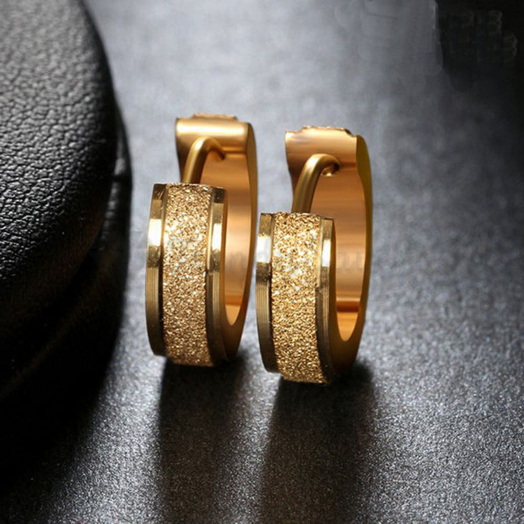 Hypoallergenic Clicker 316L Surgical Stainless Steel Gold Huggie Hoop Earrings