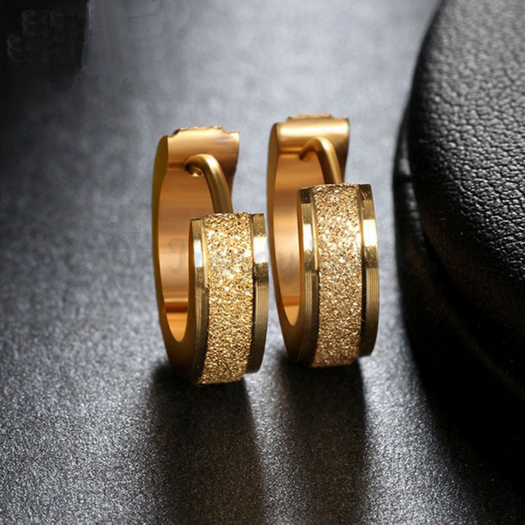 Hypoallergenic Clicker 316L Surgical Stainless Steel Gold Huggie Hoop Earrings