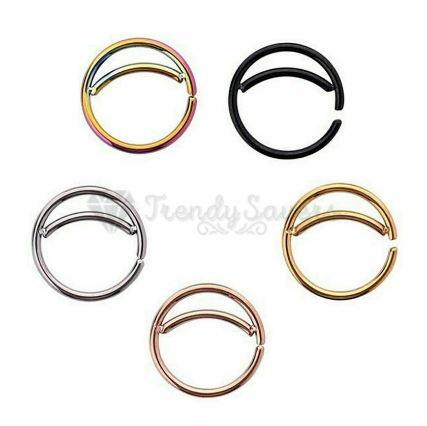 5PCS Surgical Steel Moon Helix Daith Ear Nose Rings Septum Body Piercing Gift