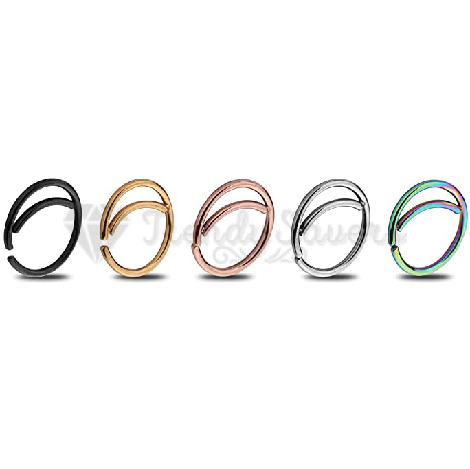 5PCS Surgical Steel Moon Helix Daith Ear Nose Rings Septum Body Piercing Gift