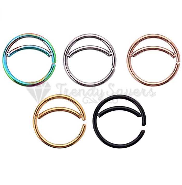 5PCS Surgical Steel Moon Helix Daith Ear Nose Rings Septum Body Piercing Gift