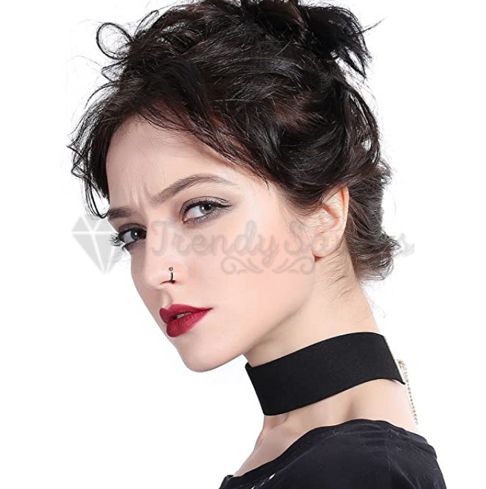 5PCS Cubic Zirconia Fake Faux Helix Cartilage Lip Nose Ring Septum Piercing Gift