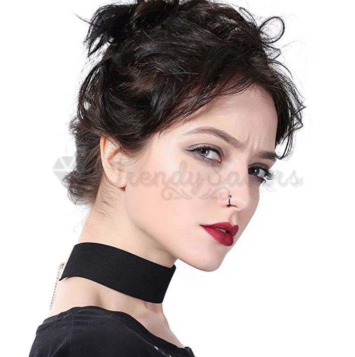 5PCS Cubic Zirconia Fake Faux Helix Cartilage Lip Nose Ring Septum Piercing Gift