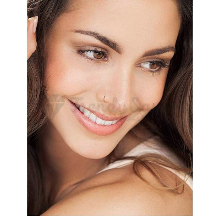 5Pcs Stainless Steel Seamless Piercing Nose Ring Nose Stud Clip On Body Jewelry With Gift BAG