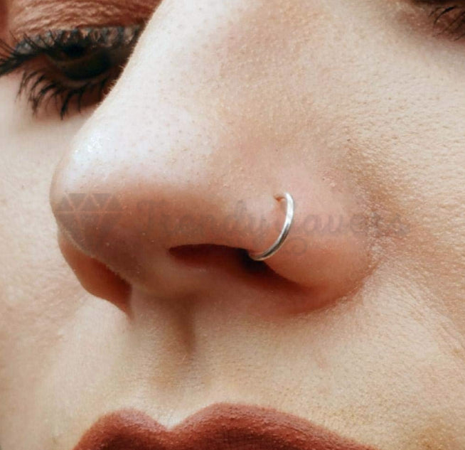 5Pcs Stainless Steel Seamless Piercing Nose Ring Nose Stud Clip On Body Jewelry With Gift BAG