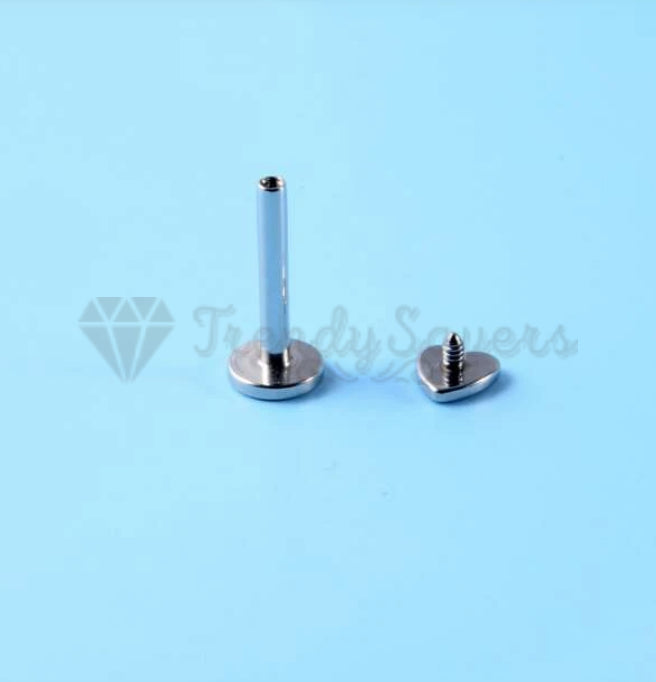 3MM Heart Shaped Silver Cartilage Labret Lip Nose Helix Stud Ring Jewelry Pair