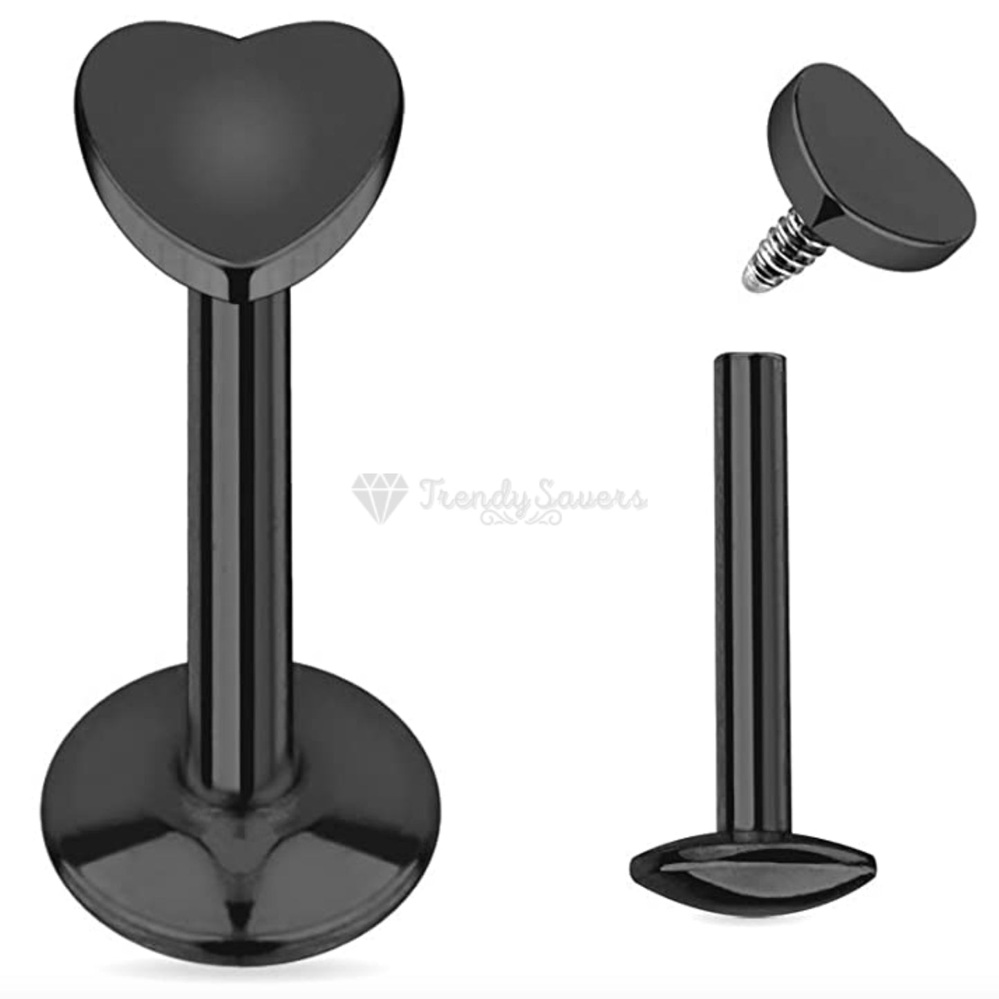 Classic Punk 3MM Black Tragus Helix Lip Nose Cartilage Ear Stud Piercings Pair