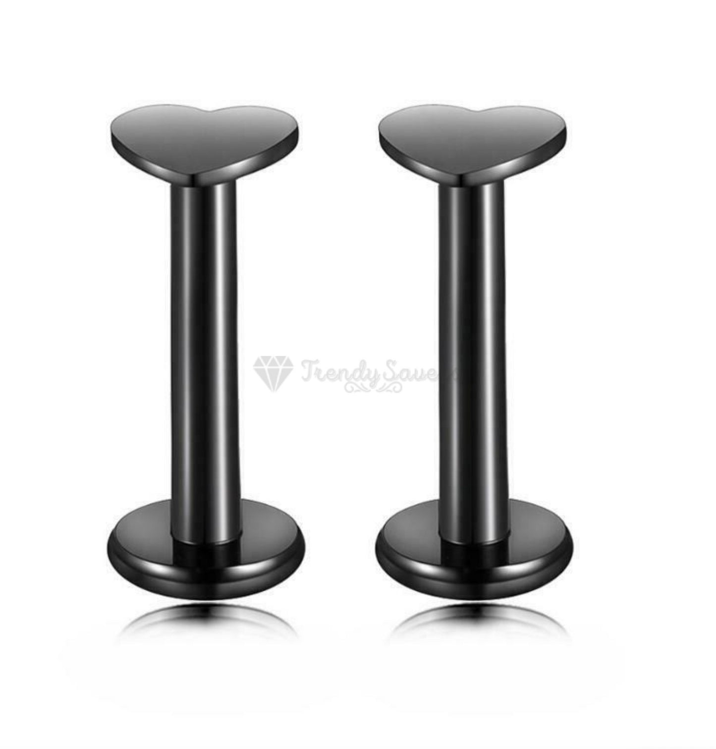 5MM Acrylic Bar Pair Labret Monroe Cartilage Helix Tragus Nose Black Stud Rings