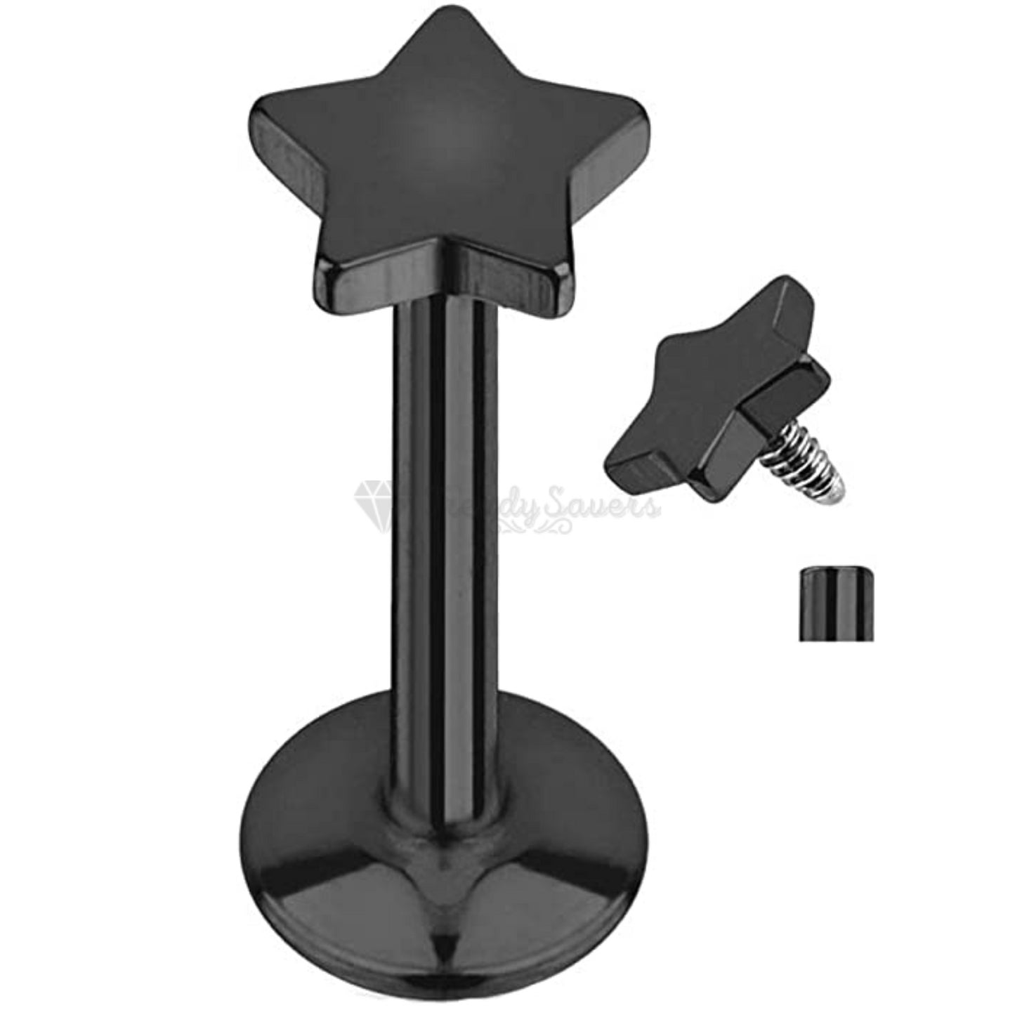 316L Surgical Steel Gothic Black 3MM Labret Lip Stud Ear Cartilage Monroe Rings