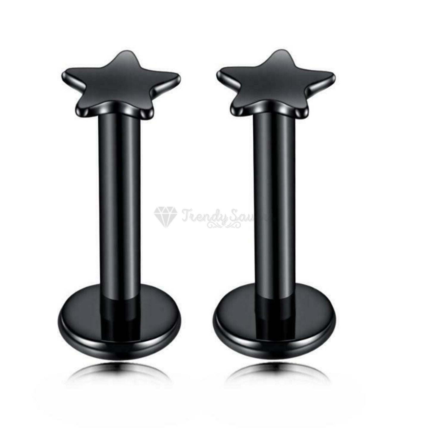 Hypoallergenic Black 5MM Gothic Punk Cartilage Helix Labret Stud Piercing Pair