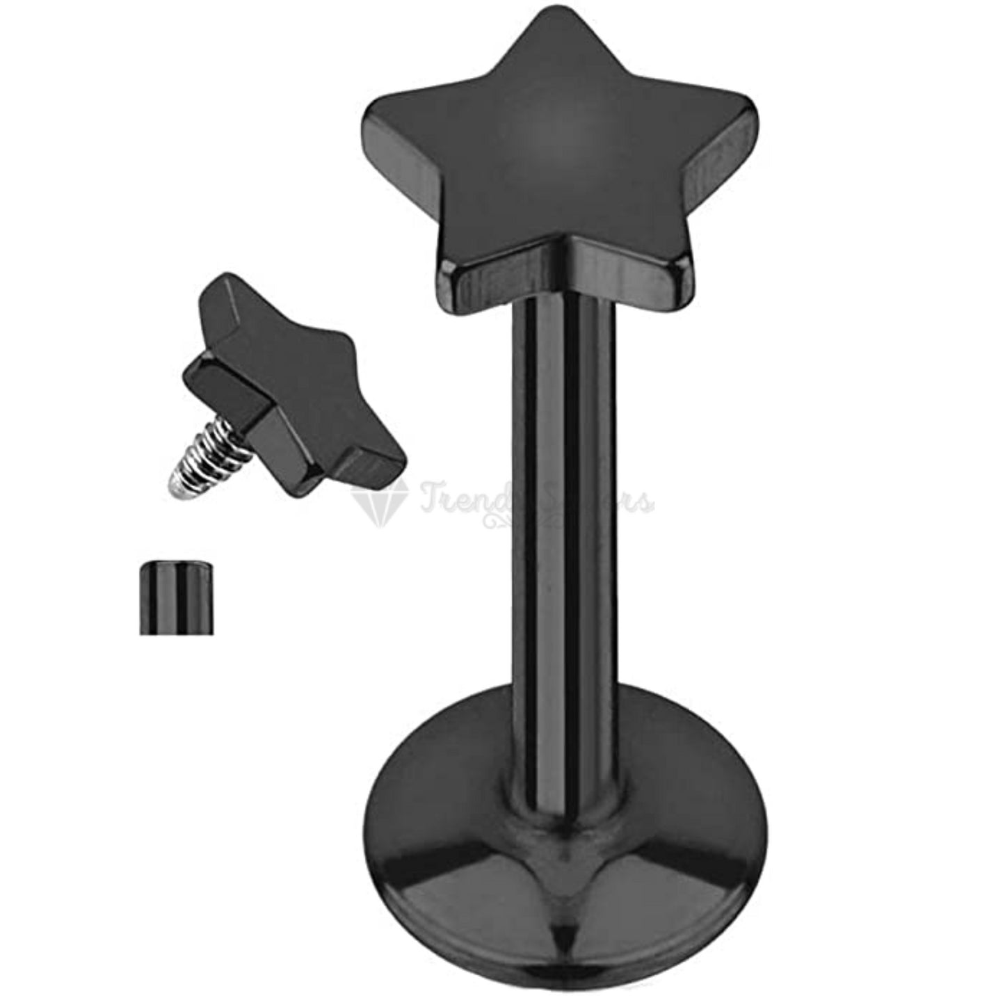 Hypoallergenic Black 5MM Gothic Punk Cartilage Helix Labret Stud Piercing Pair