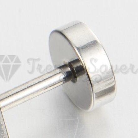 Square Princess Cut CZ Prong Set Silver Unisex Surgical Steel Stud Earrings 8MM