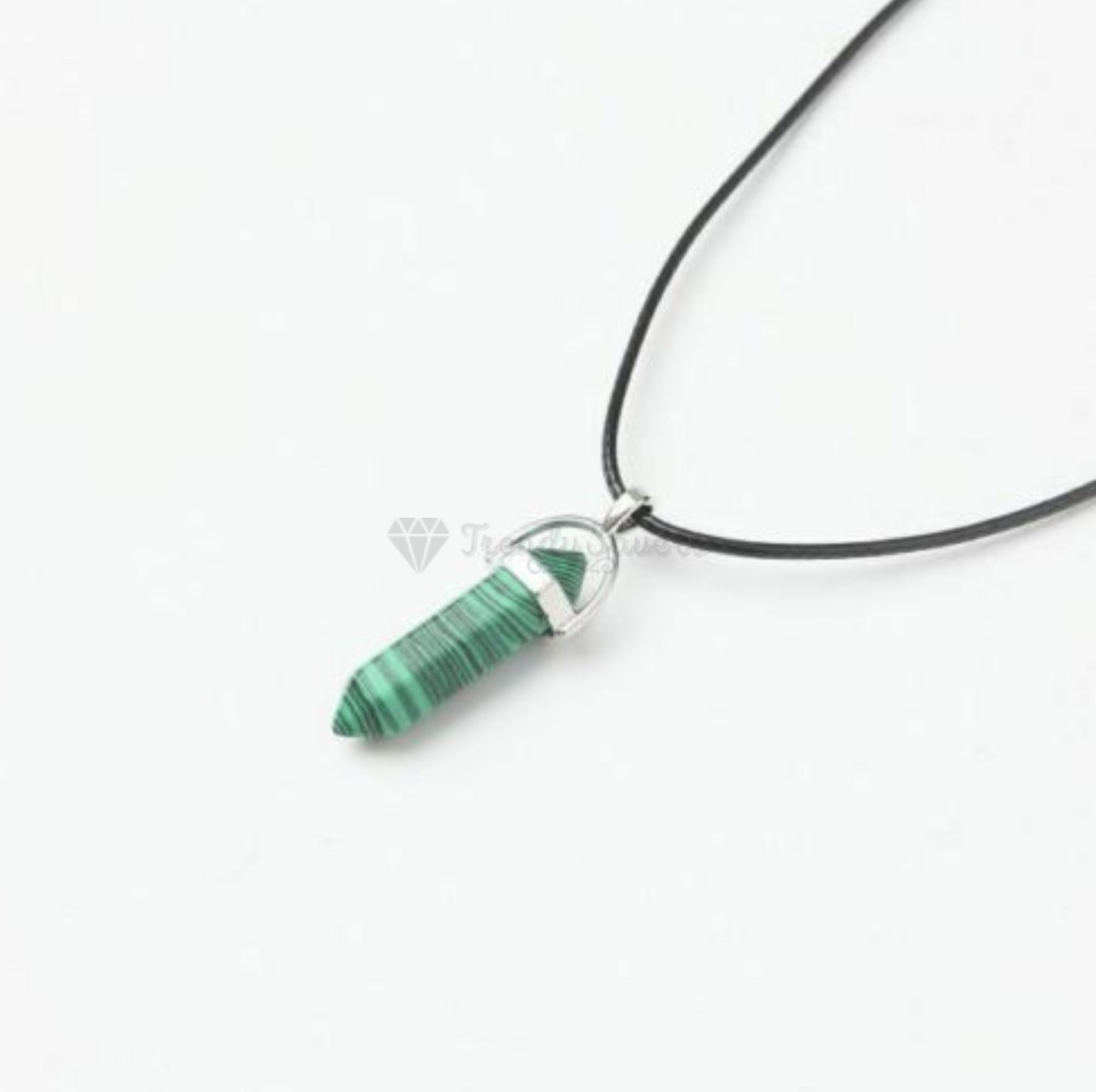Green Camo Hexagon Natural Quartz Crystal Stone Healing Pointed Pendant Necklace