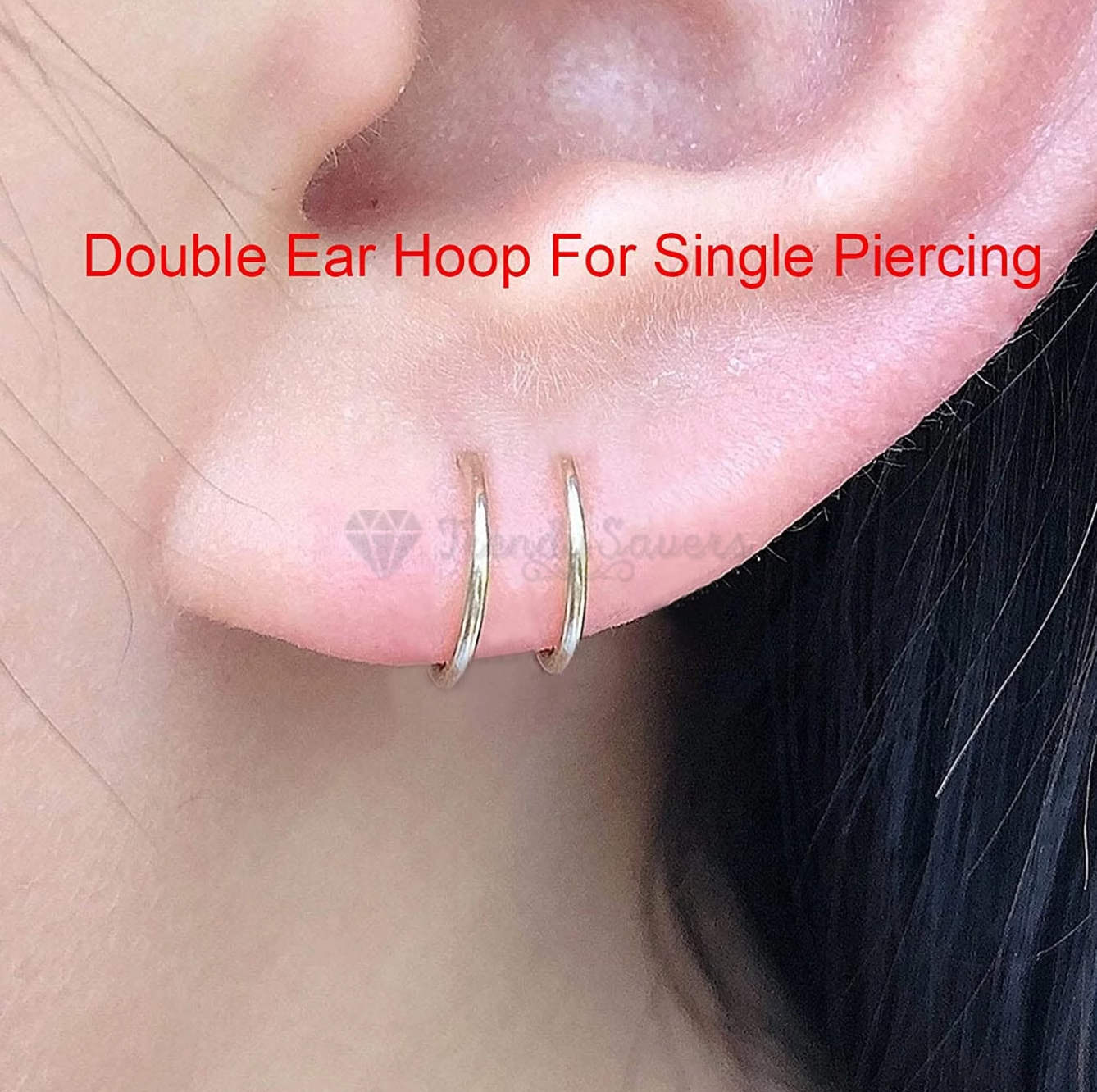 1pc Surgical Steel Thin Nose Ring Double Spiral Hoop Tragus Daith Piercing 10MM