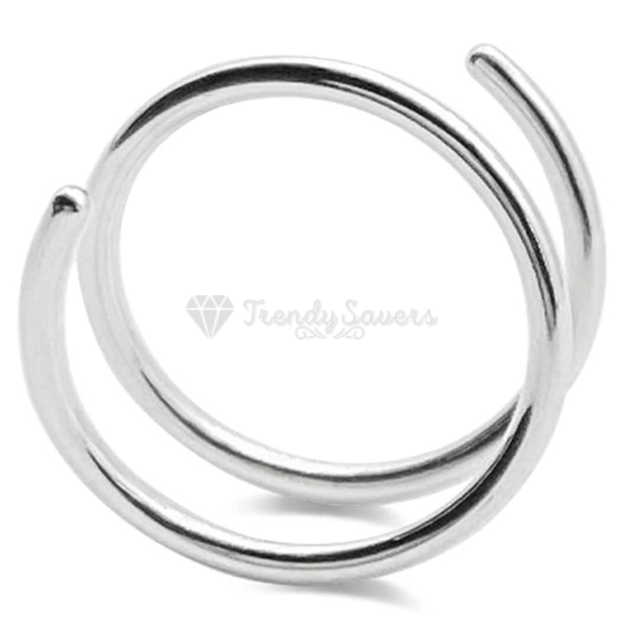 1pc Surgical Steel Thin Nose Ring Double Spiral Hoop Tragus Daith Piercing 10MM