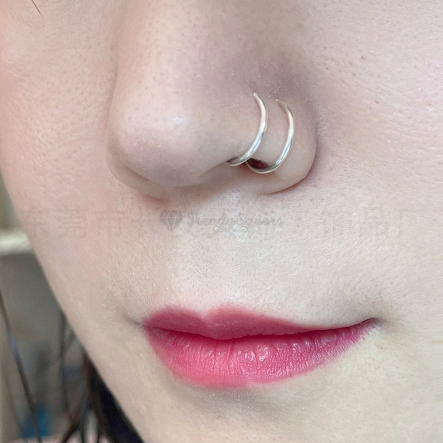 1pc Surgical Steel Thin Nose Ring Double Spiral Hoop Tragus Daith Piercing 10MM