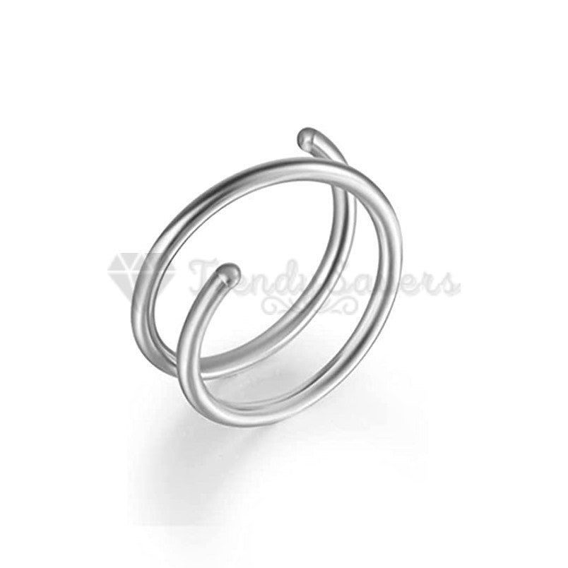 1pc Surgical Steel Thin Nose Ring Double Spiral Hoop Tragus Daith Piercing 10MM