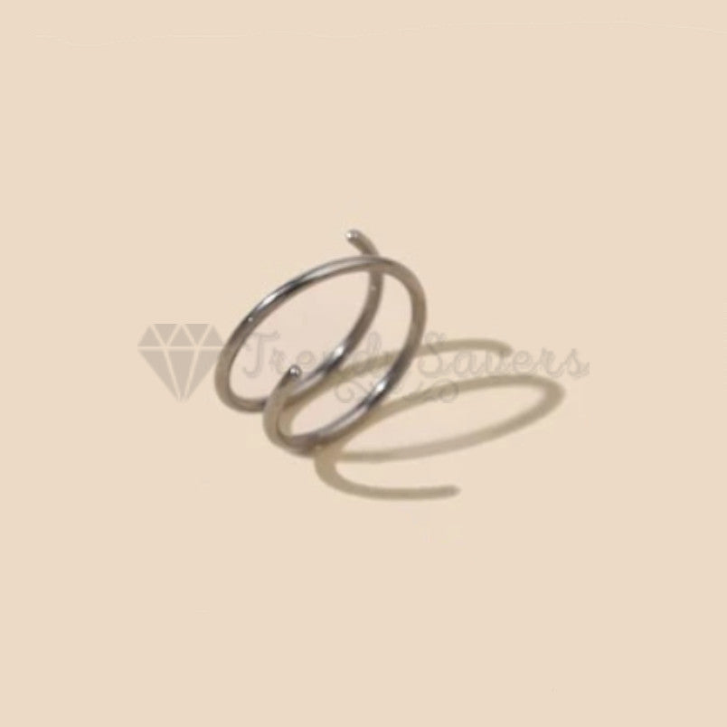 1pc Surgical Steel Thin Nose Ring Double Spiral Hoop Tragus Daith Piercing 10MM