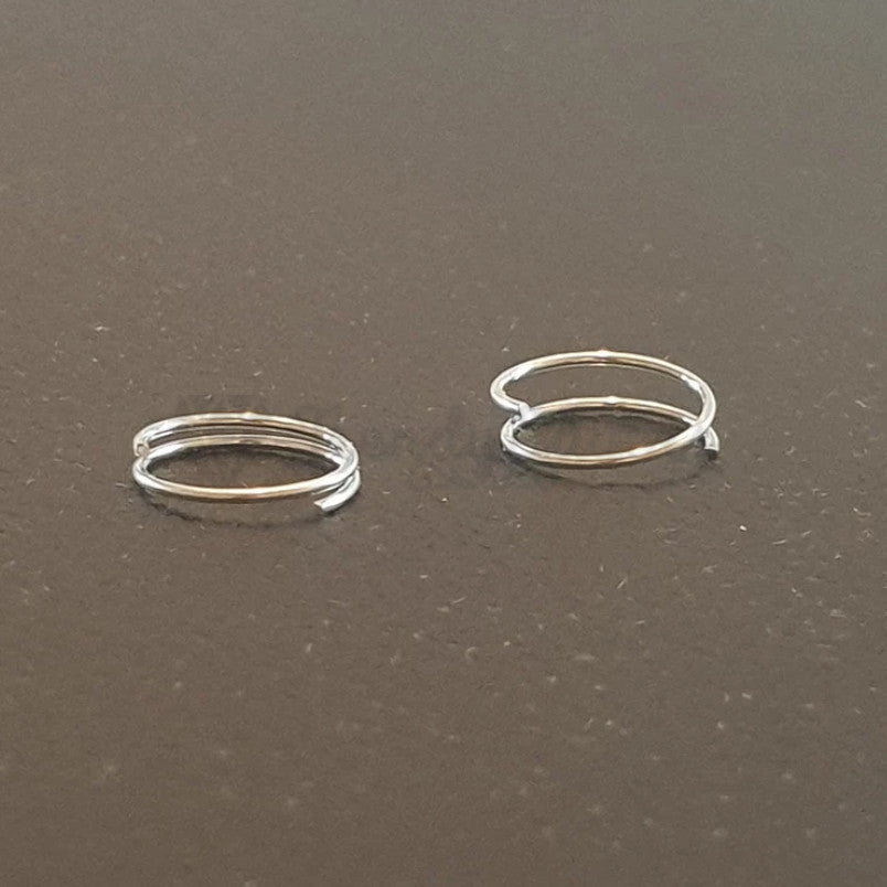 1pc Surgical Steel Thin Nose Ring Double Spiral Hoop Tragus Daith Piercing 10MM