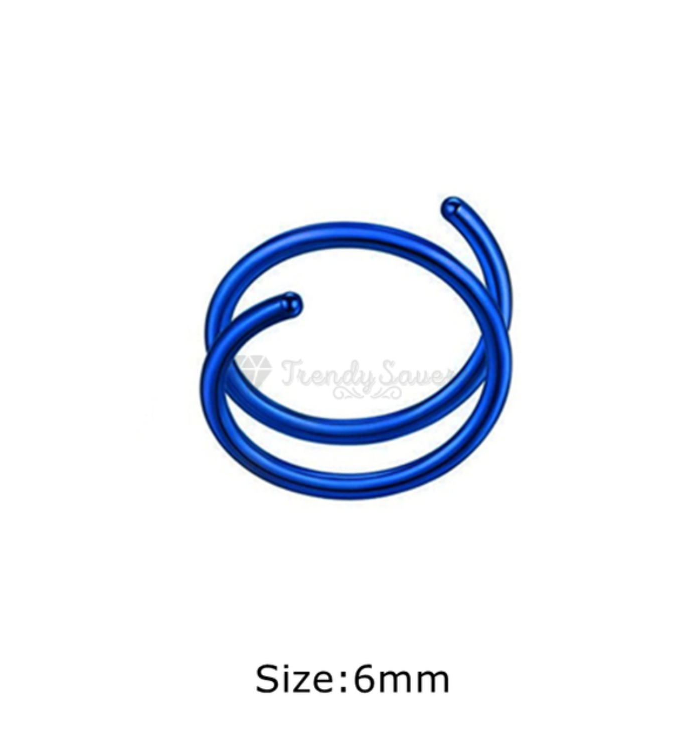 6MM Surgical Steel Blue Double Spiral Nose Ring Ear Piercing Hoop Earrings 1pc