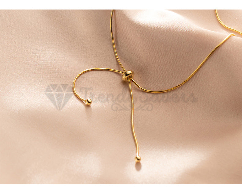 Gold Plated Snake Chain Slider Bracelet Sterling Silver Beach Anklet Adjustable
