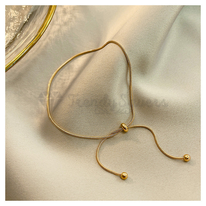 Gold Plated Snake Chain Slider Bracelet Sterling Silver Beach Anklet Adjustable