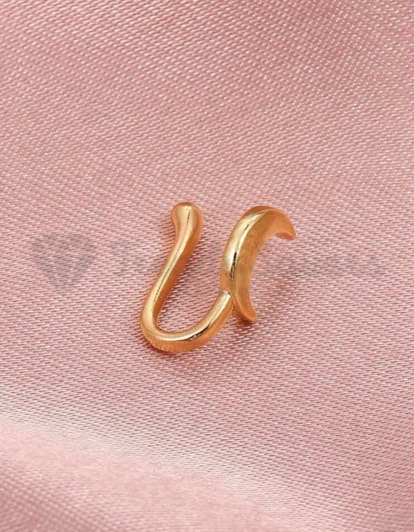 Sterling Silver Filled Moon Shape Ring Non Piercing Gold Cuff Nose Clips Jewelry