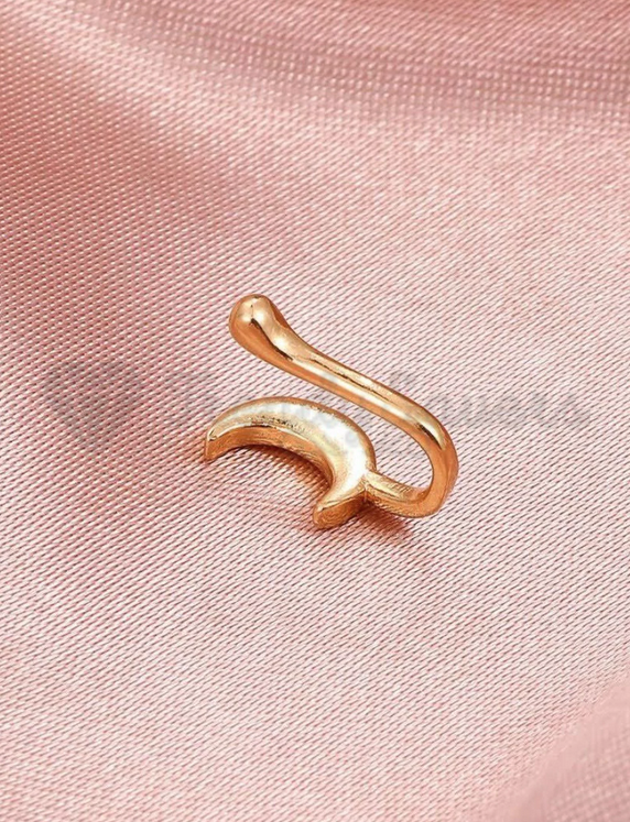 Sterling Silver Filled Moon Shape Ring Non Piercing Gold Cuff Nose Clips Jewelry