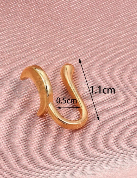 Sterling Silver Filled Moon Shape Ring Non Piercing Gold Cuff Nose Clips Jewelry