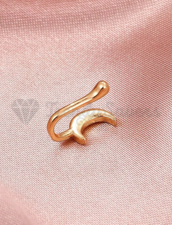 Sterling Silver Filled Moon Shape Ring Non Piercing Gold Cuff Nose Clips Jewelry