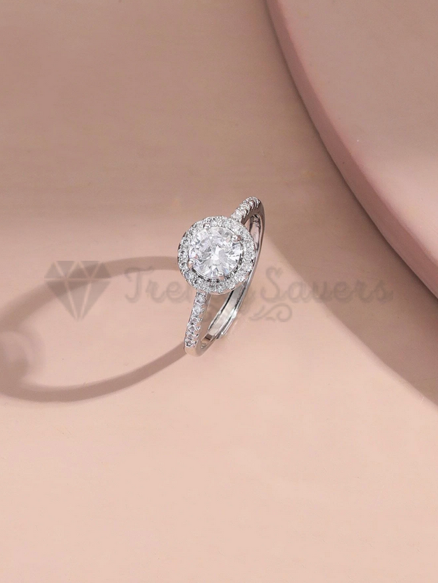 925 Sterling Silver Classic Adjustable Engagement Ring Wedding Band Sizes 7-12