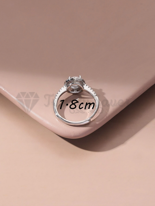 925 Sterling Silver Classic Adjustable Engagement Ring Wedding Band Sizes 7-12