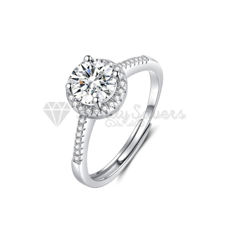 925 Sterling Silver Classic Adjustable Engagement Ring Wedding Band Sizes 7-12