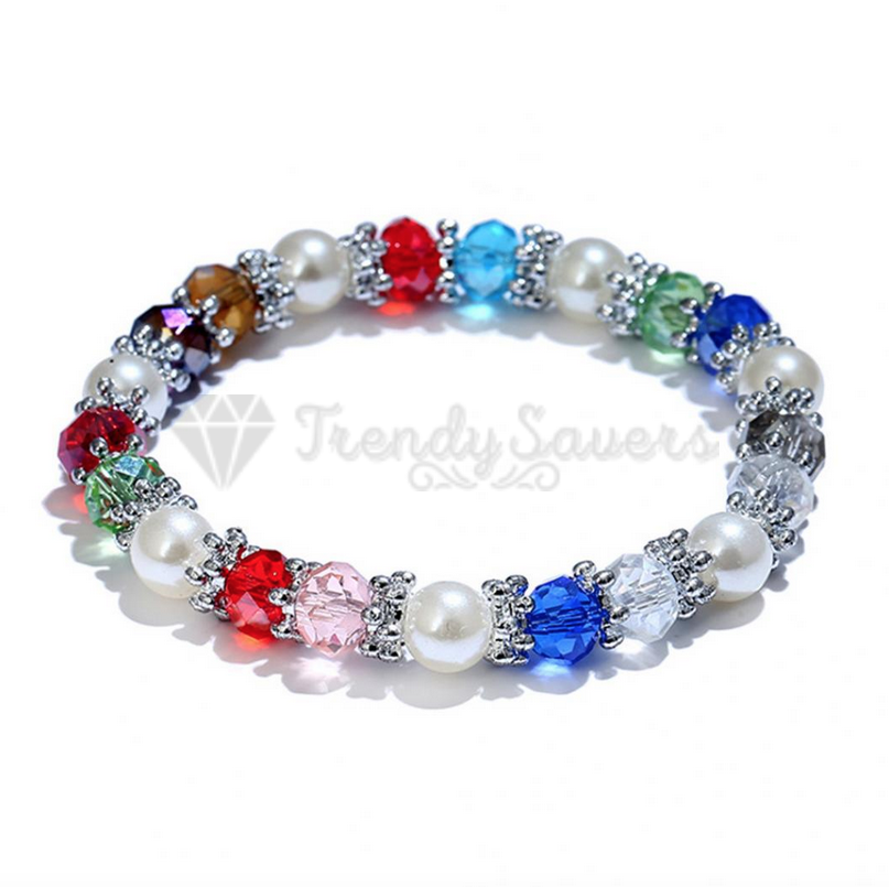 925 Sterling Silver Elastic Bangle Charm Linked Bracelet Womens Ladies Jewellery
