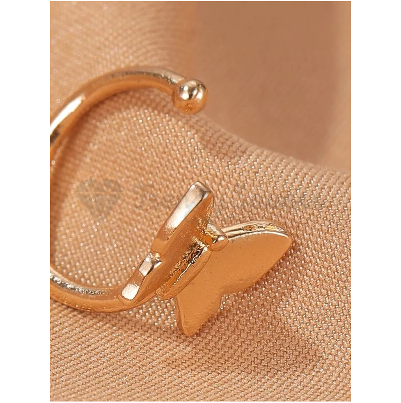 Butterfly Shape Helix Cartilage Ear Ring Cuff Non Piercing Surgical Steel Gold
