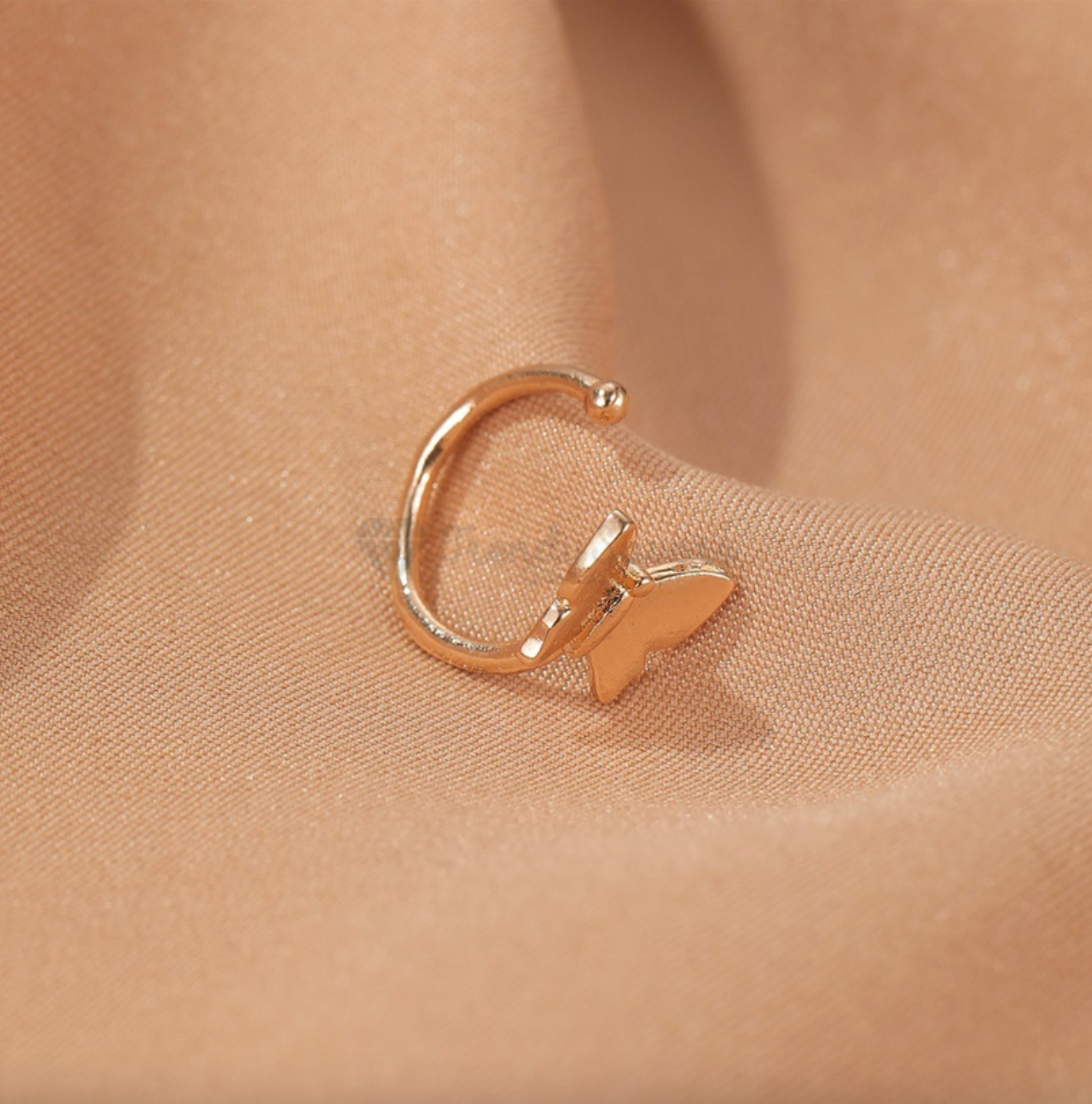 Butterfly Shape Helix Cartilage Ear Ring Cuff Non Piercing Surgical Steel Gold