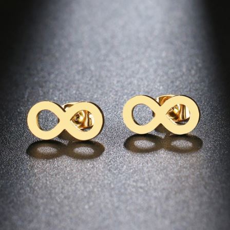 Women's Steel Stainless Gold Infinity Earrings