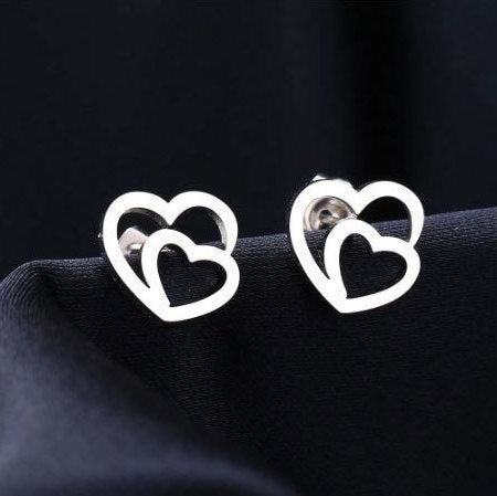 Beautiful Heart Earrings 925 Sterling Silver Women For Girls Jewellery